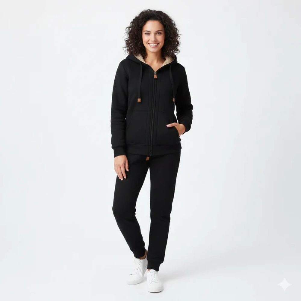 Ensemble Jogging Zip Capuche Coupe Ajustée Confort Décontracté