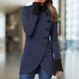 Manteau Asymétrique Boutonné Coupe Moderne Élégance Urbaine