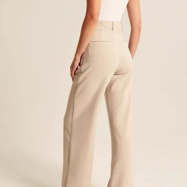 Pantalon Élégant Taille Haute Coupe Fluide Minimaliste Chic