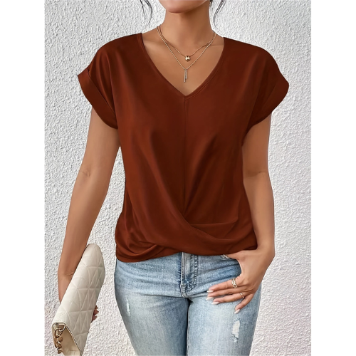 Tshirt Col V Coupe Fluide Confort Quotidien Élégant