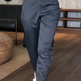 Pantalon Femme Coupe Droite à Taille Haute