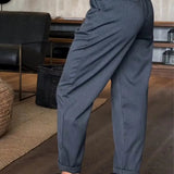 Pantalon Femme Coupe Droite à Taille Haute