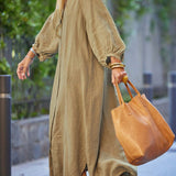 Robe Longue Lin Boutonnée Ample Confort Naturel