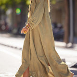 Robe Longue Lin Boutonnée Ample Confort Naturel