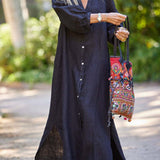 Robe Longue Lin Boutonnée Ample Confort Naturel