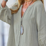 Robe Longue Lin Boutonnée Ample Confort Naturel