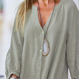 Robe Longue Lin Boutonnée Ample Confort Naturel