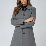 Trench-coat long femme cintré à simple boutonnage