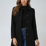 Trench-coat long femme cintré à simple boutonnage