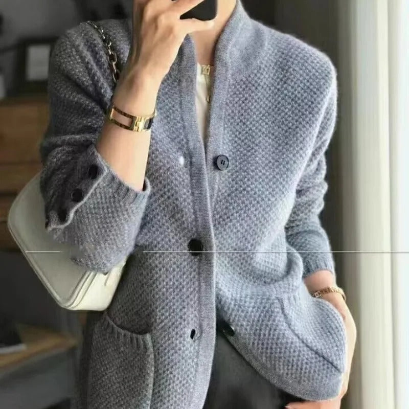 Elegant Strik Cardigan Med Knapper Tidløs Komfort Stil