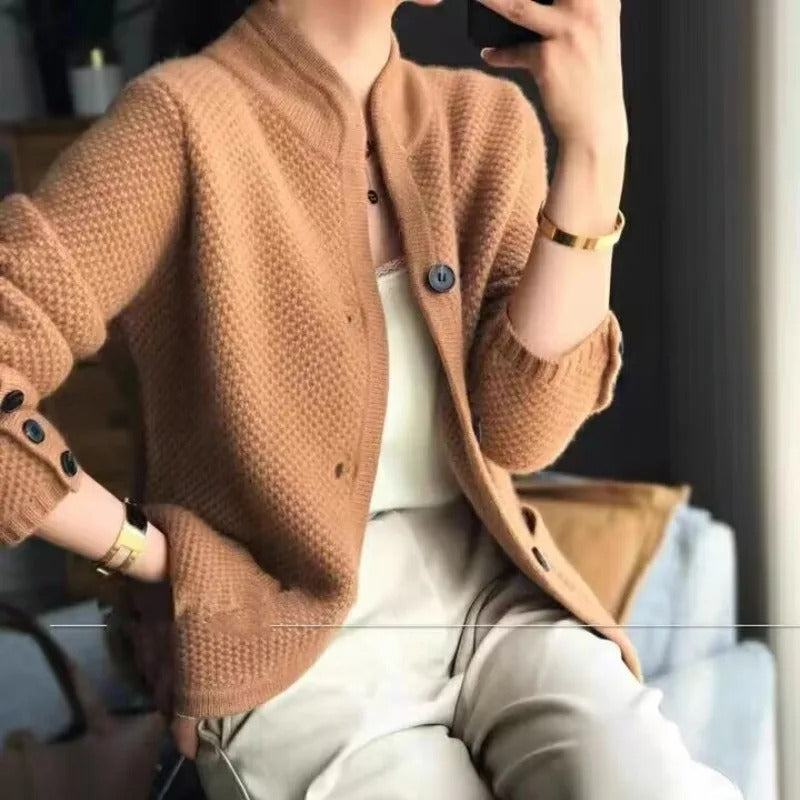 Elegant Strik Cardigan Med Knapper Tidløs Komfort Stil