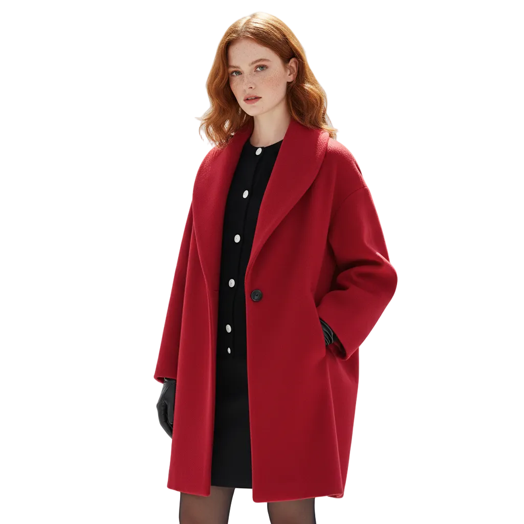 Manteau Court Capuche Coupe Ample Élégance Moderne