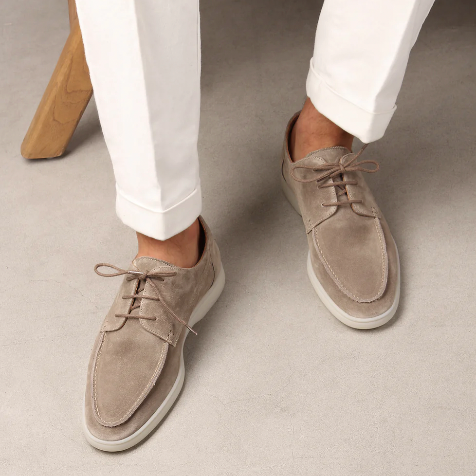 Chaussures Derby en Daim à Lacets