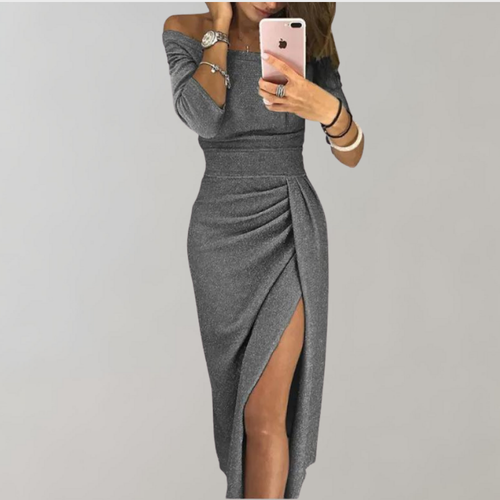 Robe Femme Longue Fendue – Robe Élégante Ajustée