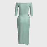 Robe Femme Moulante Fendue Élégante Mi Longue