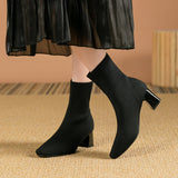 Bottines Chaussette Élégantes Talon Confort Moderne