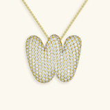 Collier à Initiale Bubble en Acier Inoxydable