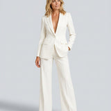 Ensemble femme blazer ajusté et pantalon large