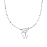 Collier maille trombone avec pendentif initiale