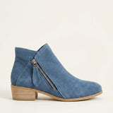 Bottines femme à zip latéral et semelle rembourrée