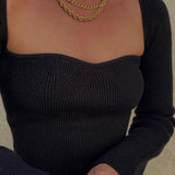 Top Corset Ajusté Manches Longues Élégance Sculptante
