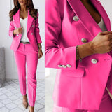 Ensemble Tailleur Femme Blazer Ajusté et Pantalon Élégant