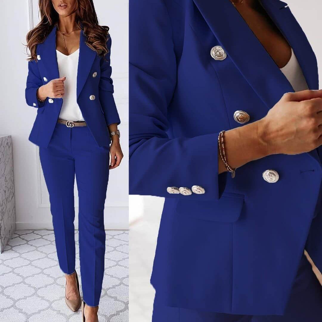 Ensemble Tailleur Femme Blazer Ajusté et Pantalon Élégant
