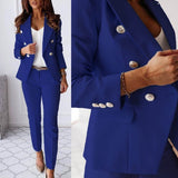 Ensemble Tailleur Femme Blazer Ajusté et Pantalon Élégant