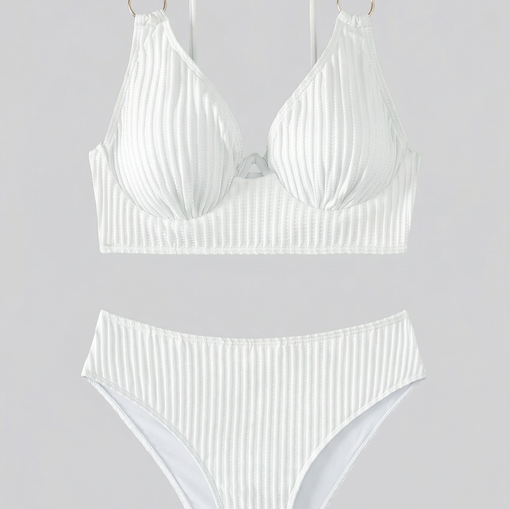 Bikini Femme Côtelé à Col V