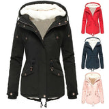 Veste Parka Capuche Doublure Chaude Coupe Cintrée Hiver