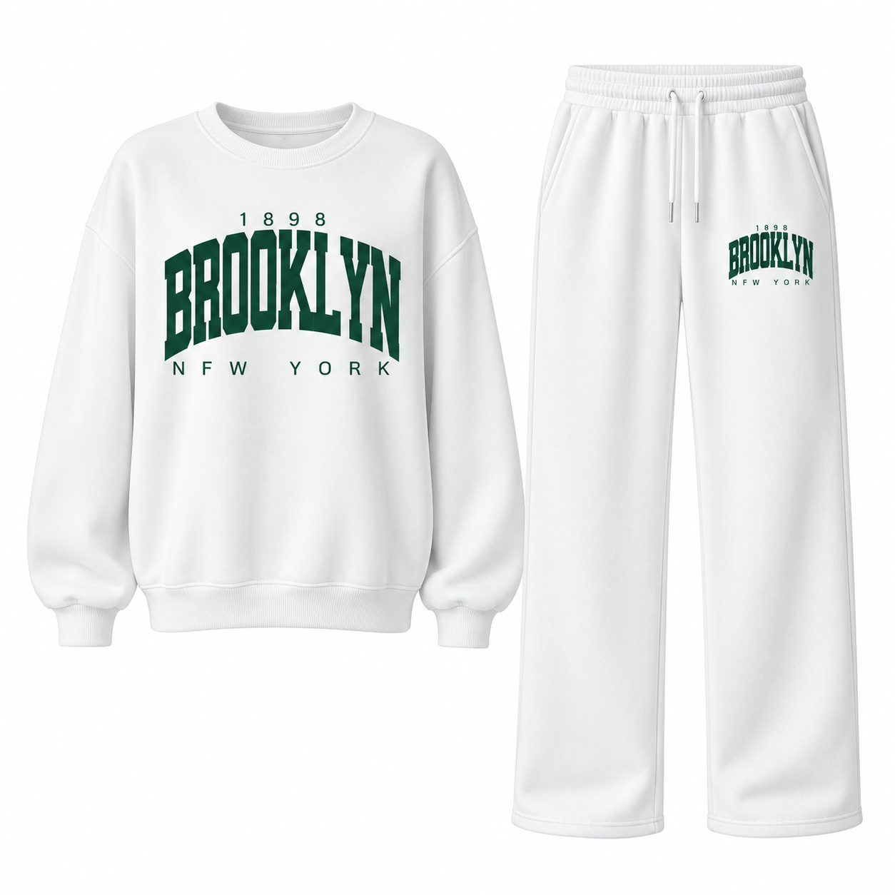 Ensemble de survêtement vintage Brooklyn – Sweatshirt surdimensionné & Joggers à jambes larges