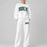 Ensemble de survêtement vintage Brooklyn – Sweatshirt surdimensionné & Joggers à jambes larges