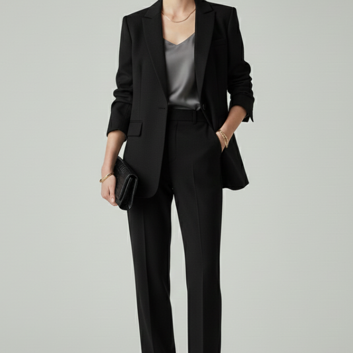 Ensemble femme blazer structuré et pantalon droit