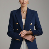 Blazer femme croisé à boutons dorés