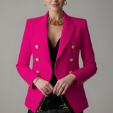 Blazer femme croisé à boutons dorés