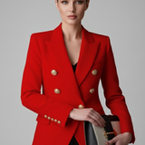Blazer femme croisé à boutons dorés