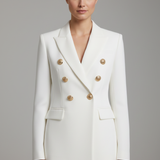 Blazer femme croisé à boutons dorés