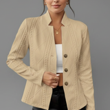 Blazer femme à col cranté et bouton unique