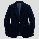 Blazer femme cintré à col plongeant et bouton unique