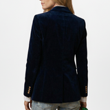 Blazer femme cintré à col plongeant et bouton unique
