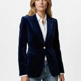 Blazer femme cintré à col plongeant et bouton unique