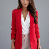Blazer femme cintré à col croisé et bouton