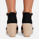 Espadrilles compensées femme en jute à bride cheville