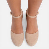 Espadrilles compensées femme en jute à bride cheville