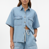 Ensemble 2 Pièces Chemise en Jean et Short