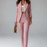 Ensemble deux pièces blazer croisé pour femme