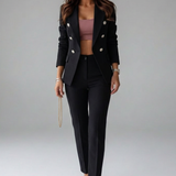 Ensemble deux pièces blazer croisé pour femme