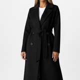 Trench long croisé à ceinture pour femme