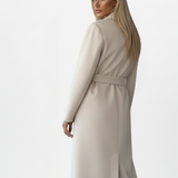 Trench long croisé à ceinture pour femme