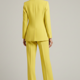 Tailleur femme blazer et pantalon large taille haute